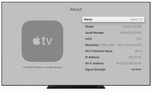 get serial number to fix apple tv stuck at apple logo
