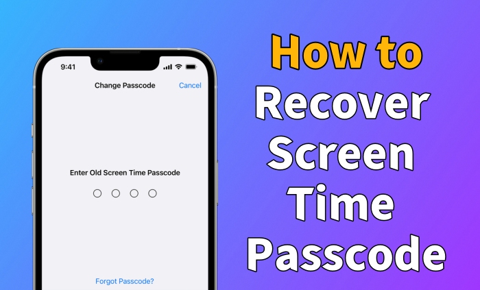 how to recover screen time passcode