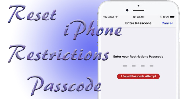 how to reset restrictions passcode on iphone