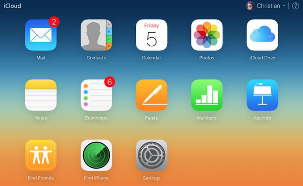 restore from icloud.com