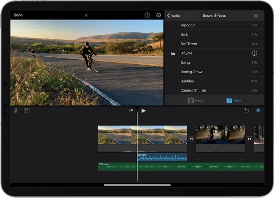 add sound effects to imovie on ios