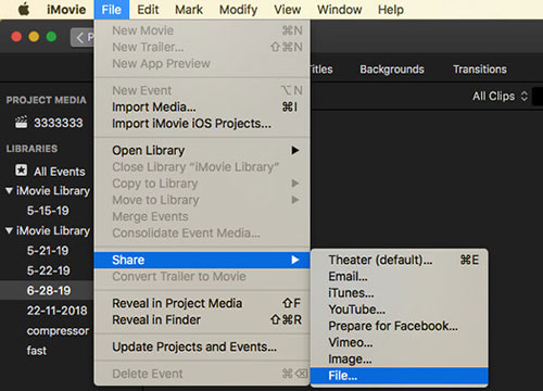 export video imovie