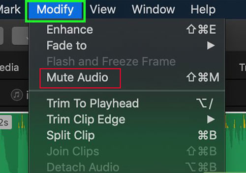 imovie mute video
