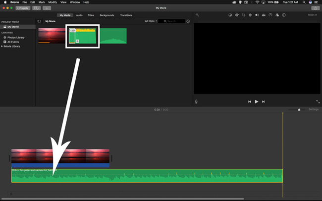 imovie drag audio