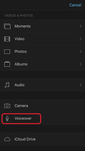 add voiceover on iphone