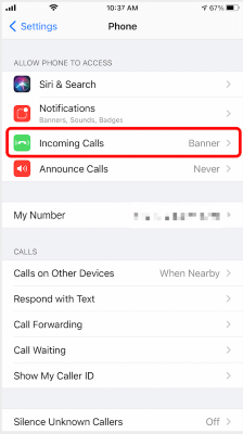 incoming calls