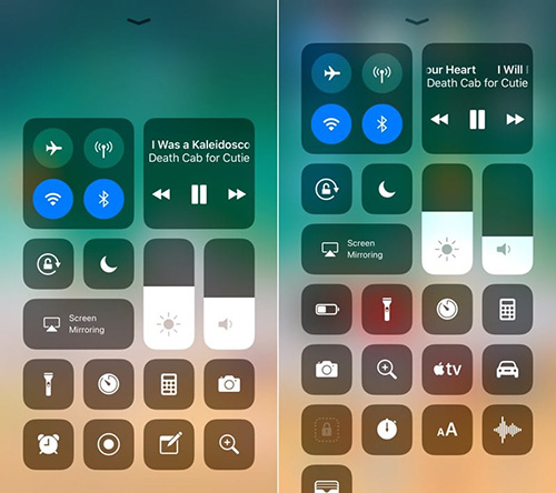 ios 11 control center customized
