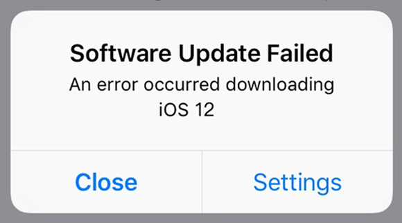 ipad spftware update failed