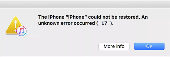 iphone error 17