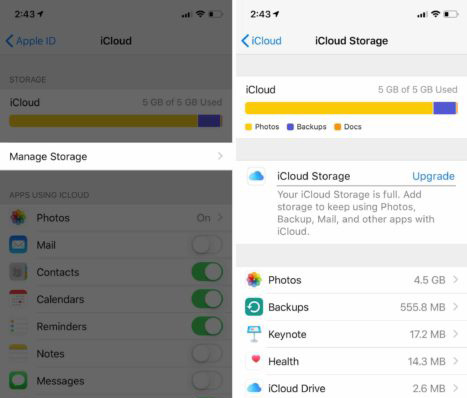 iphone icloud storage