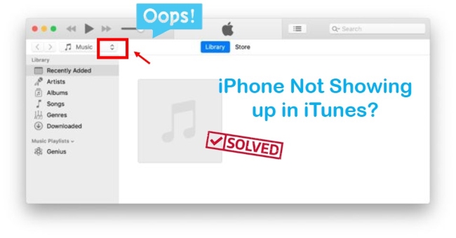 iphone not showing up in itunes