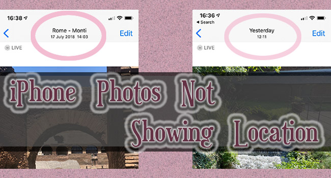 iphone photos not showing location