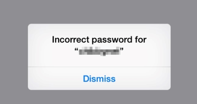 iphone says wifi password is incorrect