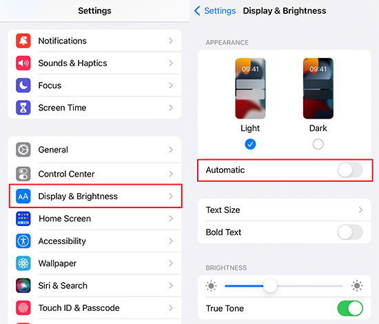 disable auto-brightness