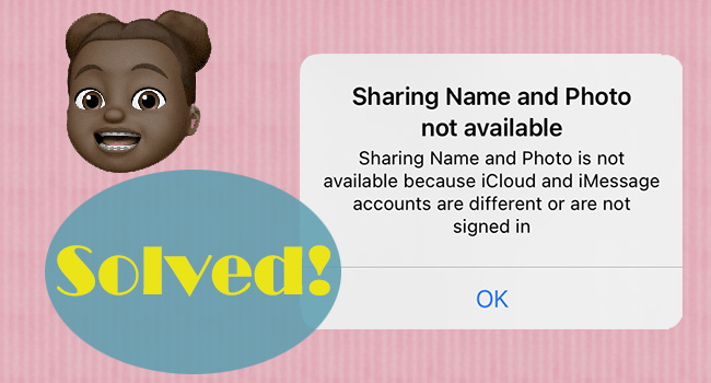 iphone sharing name and photo not available