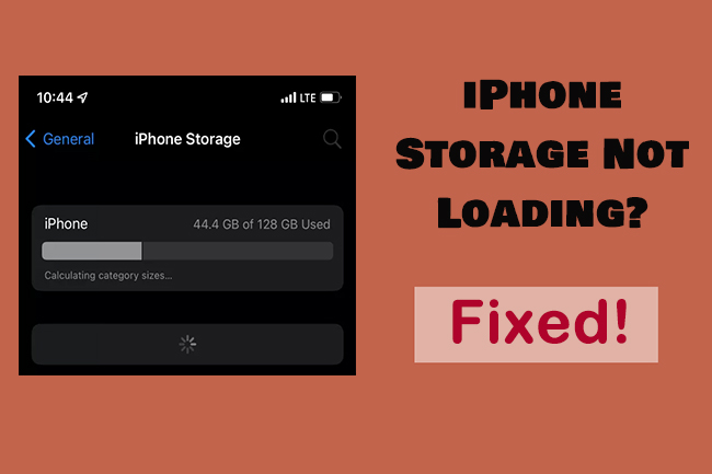 iphone storage not loading