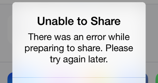 iphone unable to share photos error