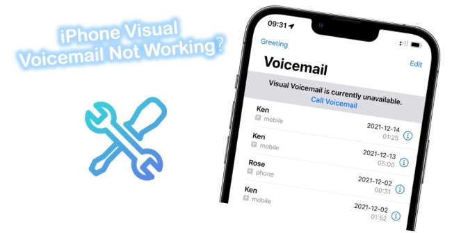 iphone visual voicemail not working