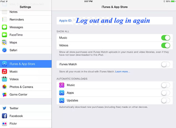 log out app store log out app store