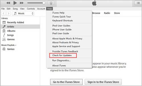 itunes check for update