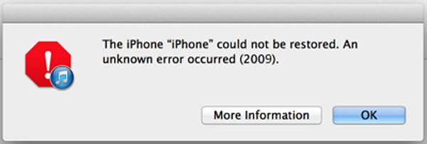 itunes error 2009 fix