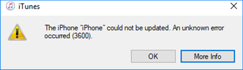 fix itunes error 3600