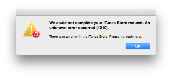 itunes be right for error 4010 fix