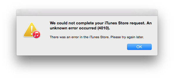 itunes error 4010