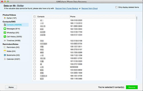 iuweshare iphone data recovery wizard mac