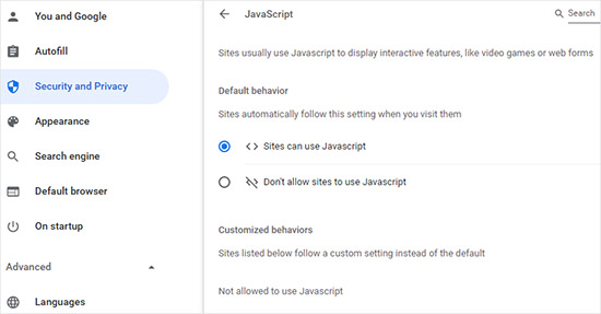 enable javascript