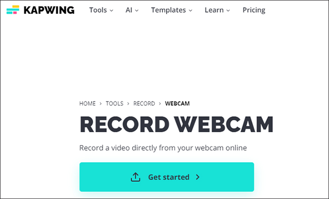 kapwing record webcam
