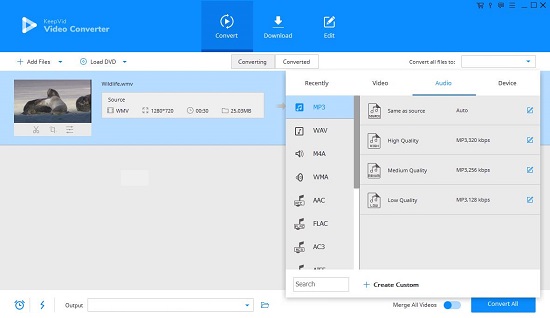 keepvid flac to mp4 converter