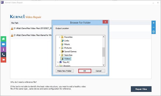 kernel video repair save flv