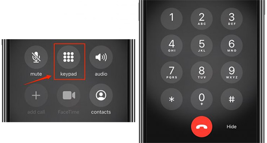 keypad with black background