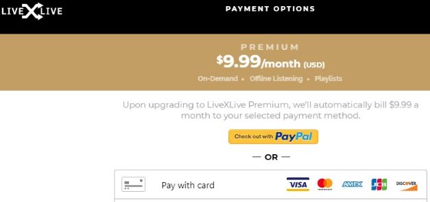 the price of livexlive member for a month