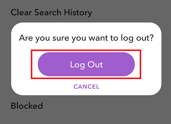 log out of snapchat