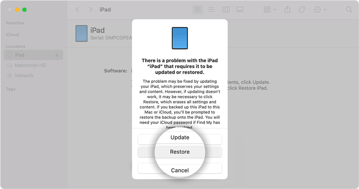 mac finder recovery mode ipad