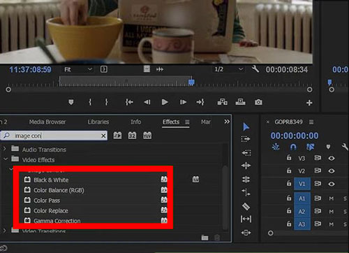make video black and white in premiere