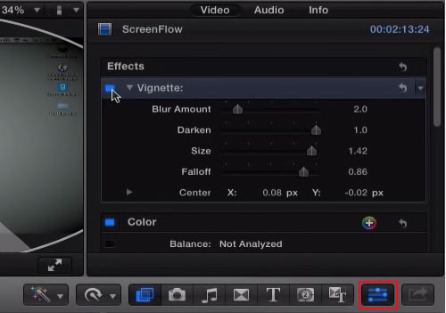 modify effect in final cut pro