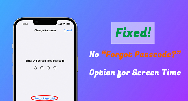 no option for forgot screen time passcode