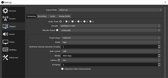 obs encoder preset