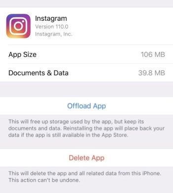 offload app instagram