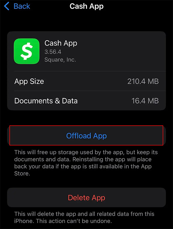 clear cash app cache