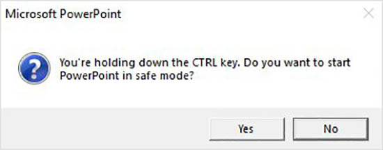 open powerpoint in office safe mode