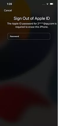 password for erase iphone