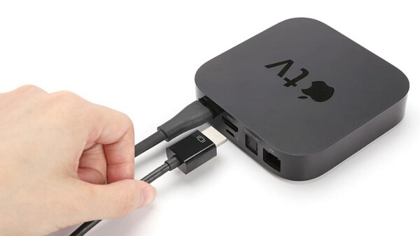 plug hdmi cable out and in