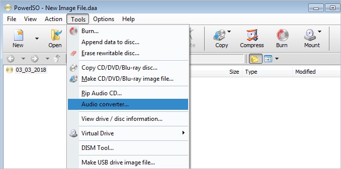 poweriso audio converter