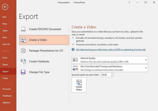 create a video on powerpoint