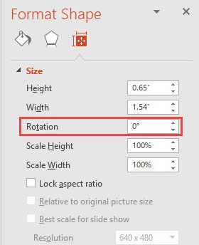 size and properties rotate video