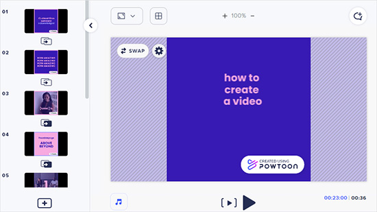 powtoon edit video
